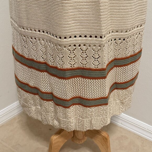 NEW Absolutely Famous Crochet Midi Dress Sz XL Summer Boho Gypsy Knit Sundress - Picture 3 of 13